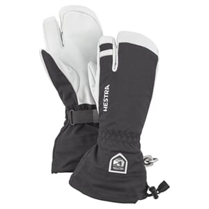 Hestra Army Leather Heli Ski 3 Finger Svart